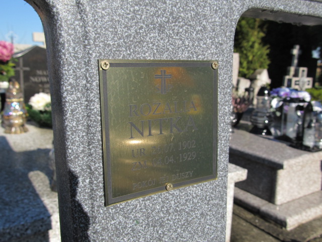 Rozalia Nitka 1902 Oświęcim Gmina - Grobonet - Wyszukiwarka osób pochowanych